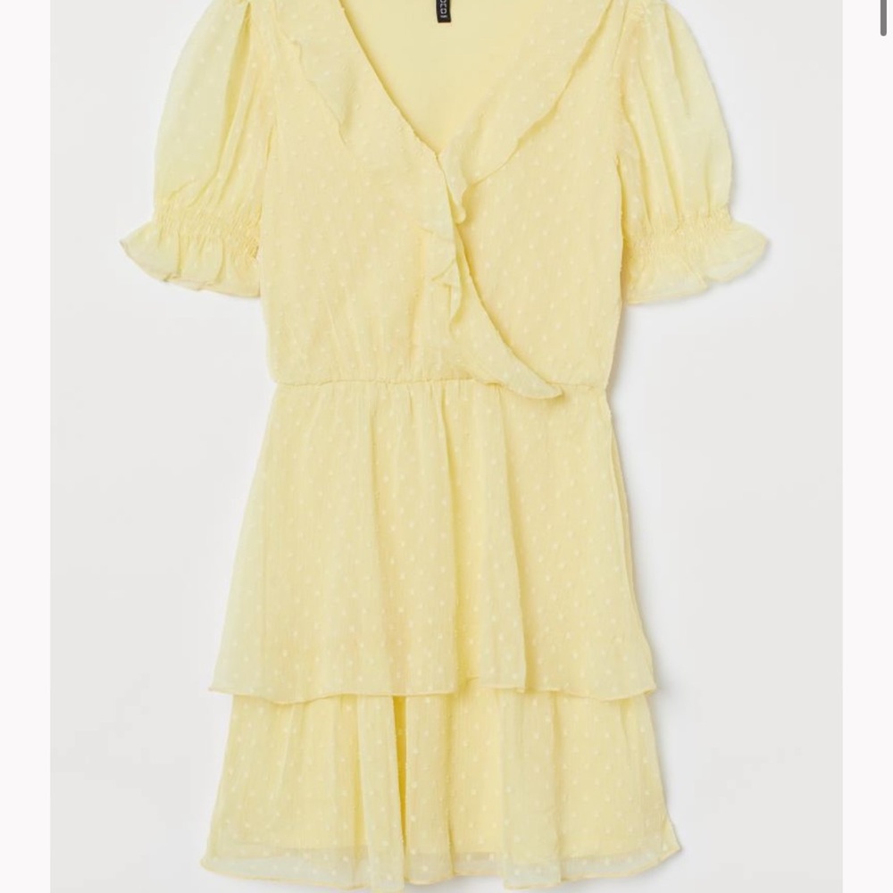 PUFF SLEEVE FLOUNCE DRESS